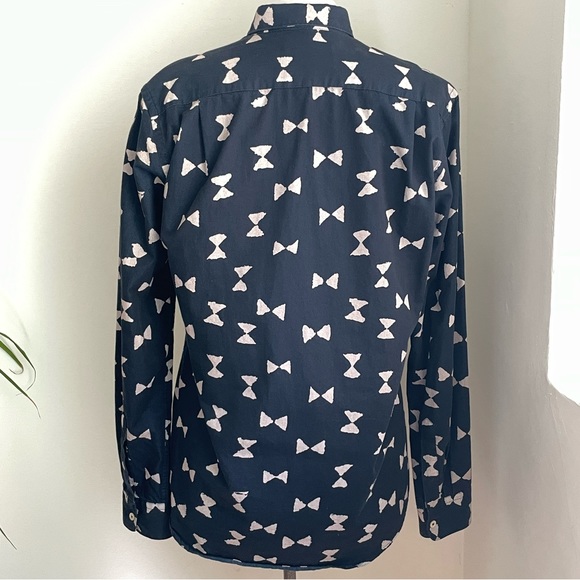 Our Legacy First Hourglass Print Indigo Button Up Shirt Long Sleeve Size: Medium - Picture 3 of 9